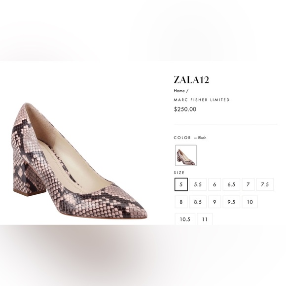 Marc Fisher ZALA pump size 7.5 in blush - Picture 6 of 12